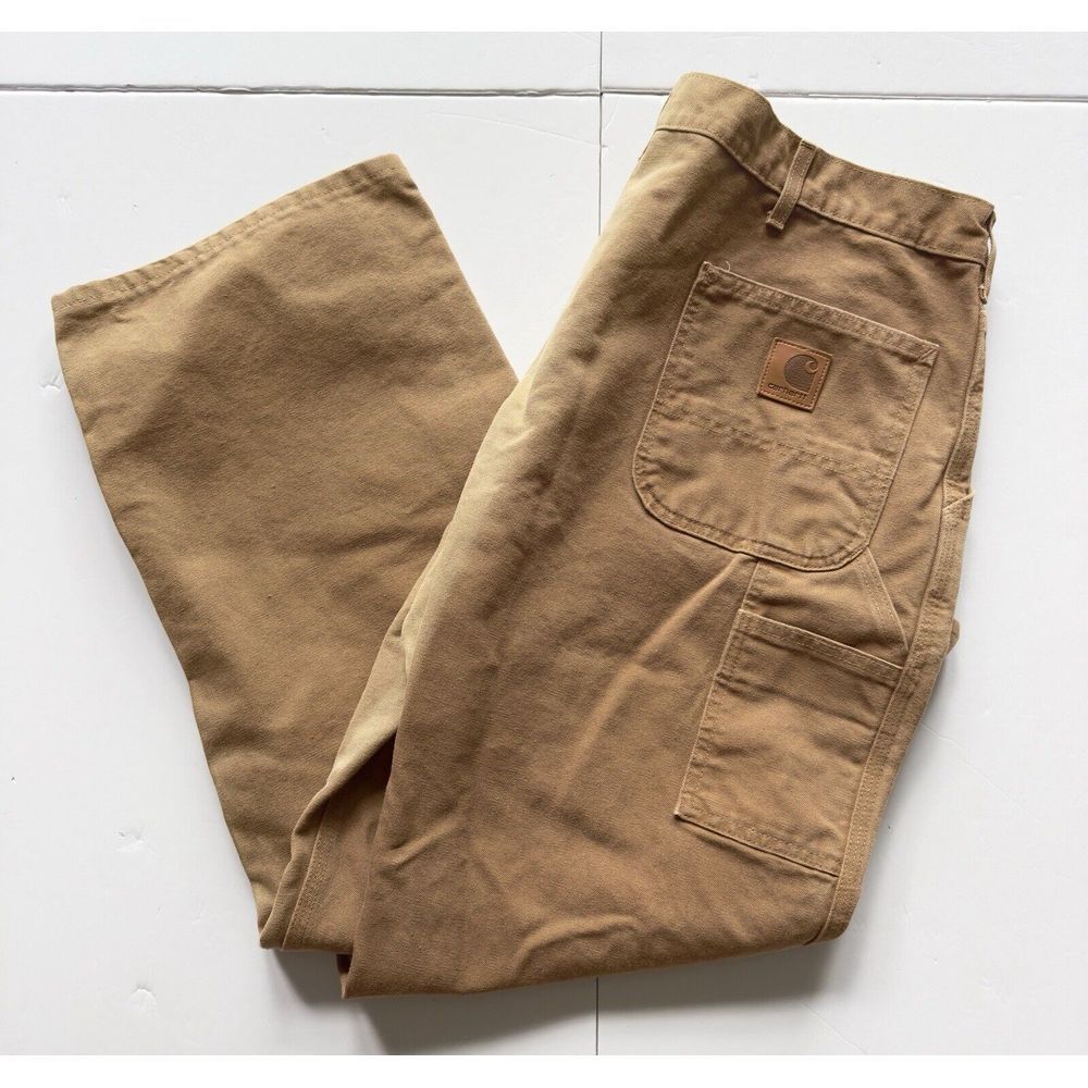 Vintage 90s Carhartt Carpenter Pants 40x30‎ Brown Workwear B11 BRN Made in USA